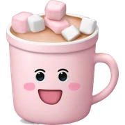 Light Pink mug of hot chocolate with marshmallows  sticker
