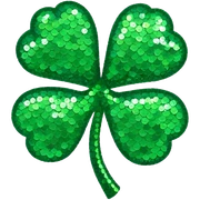 green sequin shamrock sticker