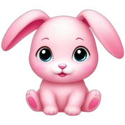 Cute pink baby bunny sticker
