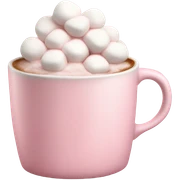 Light Pink mug of hot chocolate with marshmallows  sticker