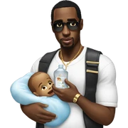 p diddy holding baby oil sticker
