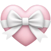 Pastel pink heart with white bow sticker