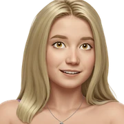 smiling girl with blonde hair sticker