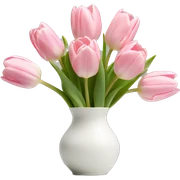 Light pink tulips in white vase sticker