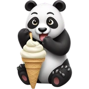 Panda eating ice cream sticker
