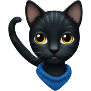 Dressed in blue knit black cat sticker