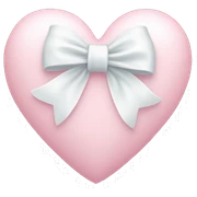 Pastel pink heart with white bow sticker