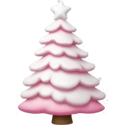 white and pink christmas tree sticker