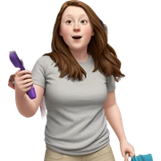 casual girl with brown hair sticker
