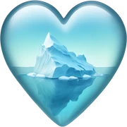 glass heart and iceberg inside it sticker