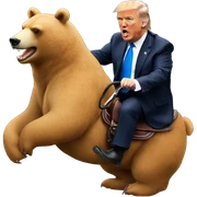 Trump riding bear sticker