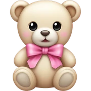 cute cream colored teddy bear with a pink bow sticker