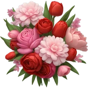 Red and pink flower bouquet  sticker