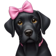 old black labrador with pink bow sticker