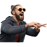 male with beard and sunglasses sticker