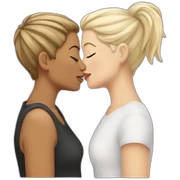White lesbian couple kiss sticker