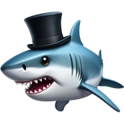 Shark with a top hat sticker
