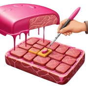 artist painting a SPAM meat landscape  sticker