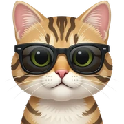 Cat with sunglasses sticker