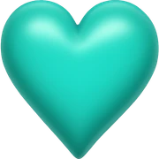 Turquoise heart sticker