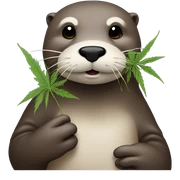 Otter with weed sticker