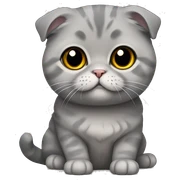 Gray Scottish fold sitting sticker