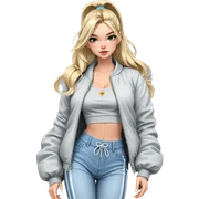 blonde girl in city outfit sticker