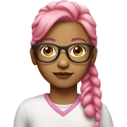 Girl named Sophia with glasses and pink hair sticker