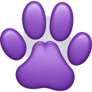 Purple paw sticker