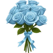 Light blue rose bouquet  sticker