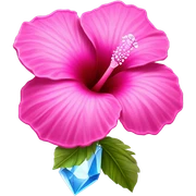 Hot pink crystal hibiscus flower sticker