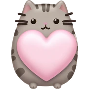 pusheen light pink heart sticker