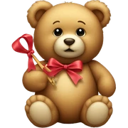 Teddy bear holding bow sticker