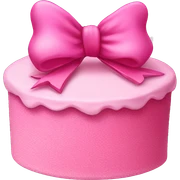 pink cake with pink bow sticker
