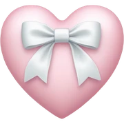 Pastel pink heart with white bow sticker