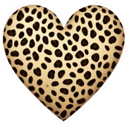 leopard print heart sticker