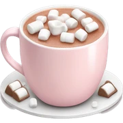 Light Pink mug of hot chocolate with marshmallows  sticker