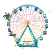 Ferris wheel with palm trees sticker