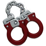 Dark red handcuffs sticker