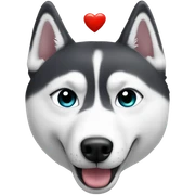 Husky hand heart sticker