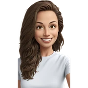 smiling girl with brown hair sticker