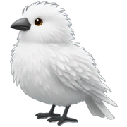 fluffy white bird sticker