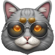 Cat with sunglasses sticker