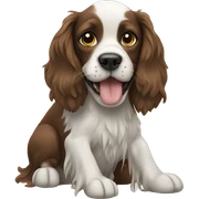 spaniel with a spray in paws sticker