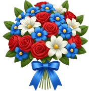 Red, white, and blue bouquet  sticker