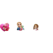 fashionable girls with floral hearts sticker