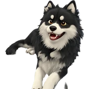 ferocious dog with fangs sticker