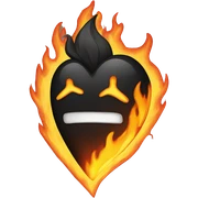 Heart on fire sticker