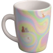 Hyperrealistic 3d rendering whimsical coffee mug sticker