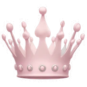 White and pastel pink crown sticker
